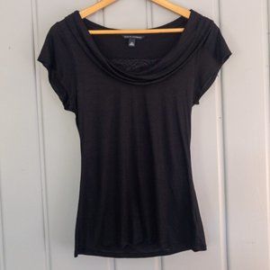 Banana Republic Black top - scoop neck Lace detail